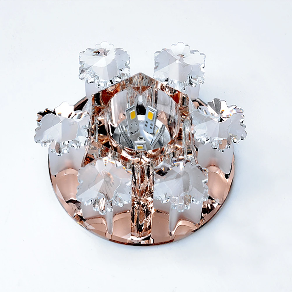 LAIMAIK Crystal LED Ceiling Light 3W 5W AC90-260V Modern Crystal Ceiling LED Light Aisle LED Ceiling Lighting for Living Room
