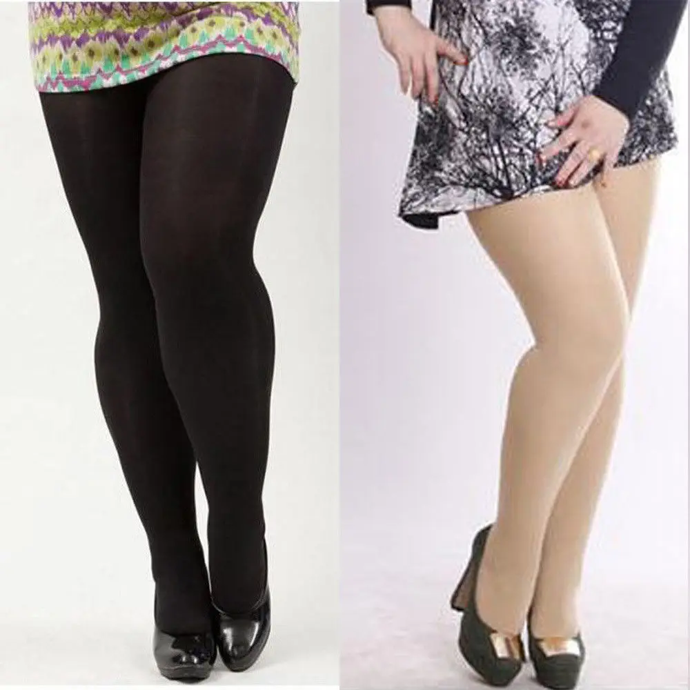 

2 Pairs Women Ladies Solid Color Tights 120D Velvet Plus Size Stretchy Pantyhose SCKLH0081