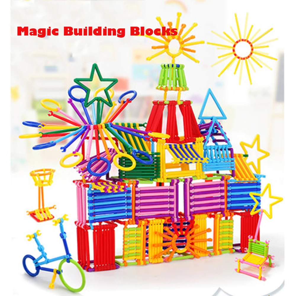 500 sztuk montowane klocki magiczna różdżka inteligentny kij zestaw Magnetic Designer Construction edukacyjne zabawki dla dzieci