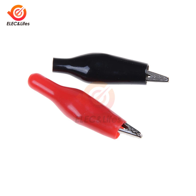 50Pairs/100Pcs Metal Alligator Clip P2001 Crocodile Electrical Clamp for Testing Probe Meter with Plastic Coated Boot