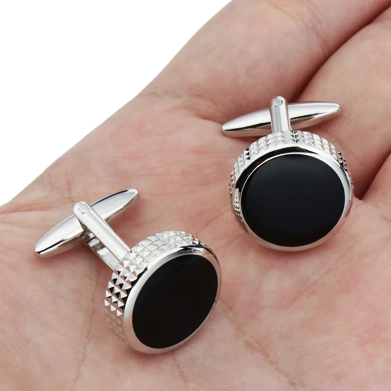 Color Enamel Round Men's Cufflinks For Wedding Dress Shirts Accessories Jewelry