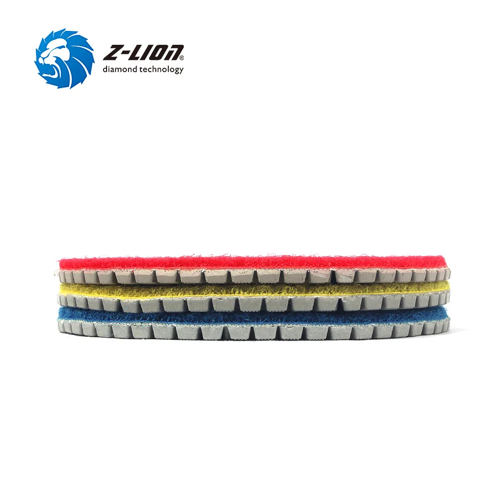 Z-Lion 3 Step Polishing Pad 4 Inch 100mm Abrasive Disc Wheel Diamond Tool For Stone Marble Granite Tile Flexible Grinding