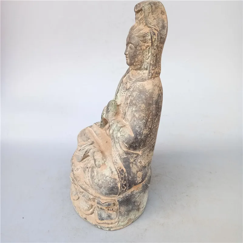 Chinese Old Buddha Bronze Statue, Guanyin Bodhisattva ,Unearthed Bronze Ware Statue