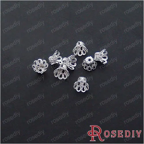 Wholesale 6*6*6mm Silver color Cup Iron Bead Caps Diy Jewelry Findings Accessories 10g Roughly 120 pieces(JM4827)