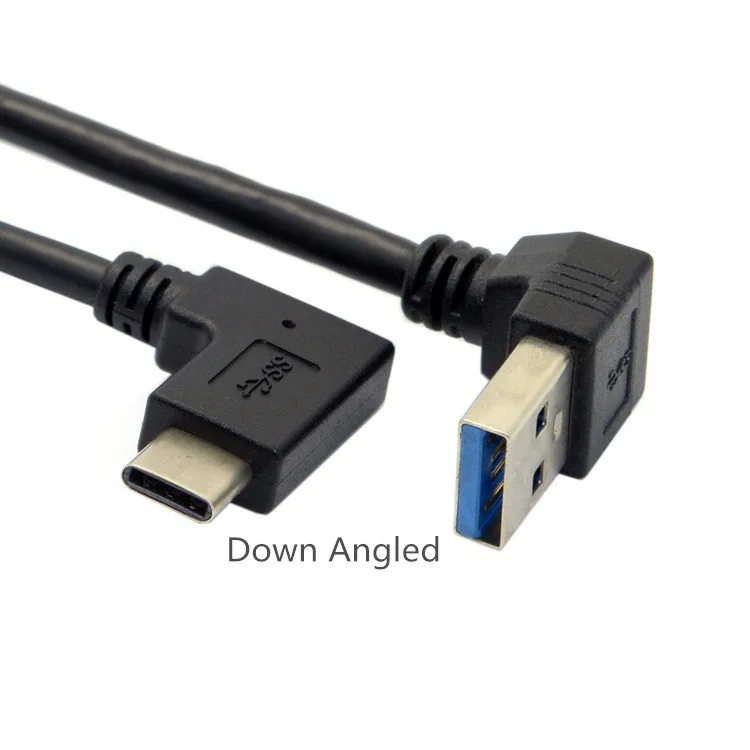 1FT Angle TYPE-C Reversible USB 3.1 USB-C Angled to 90 Degree Left Right Up Down Angled USB 3.0 type A Male Data Cable 30CM