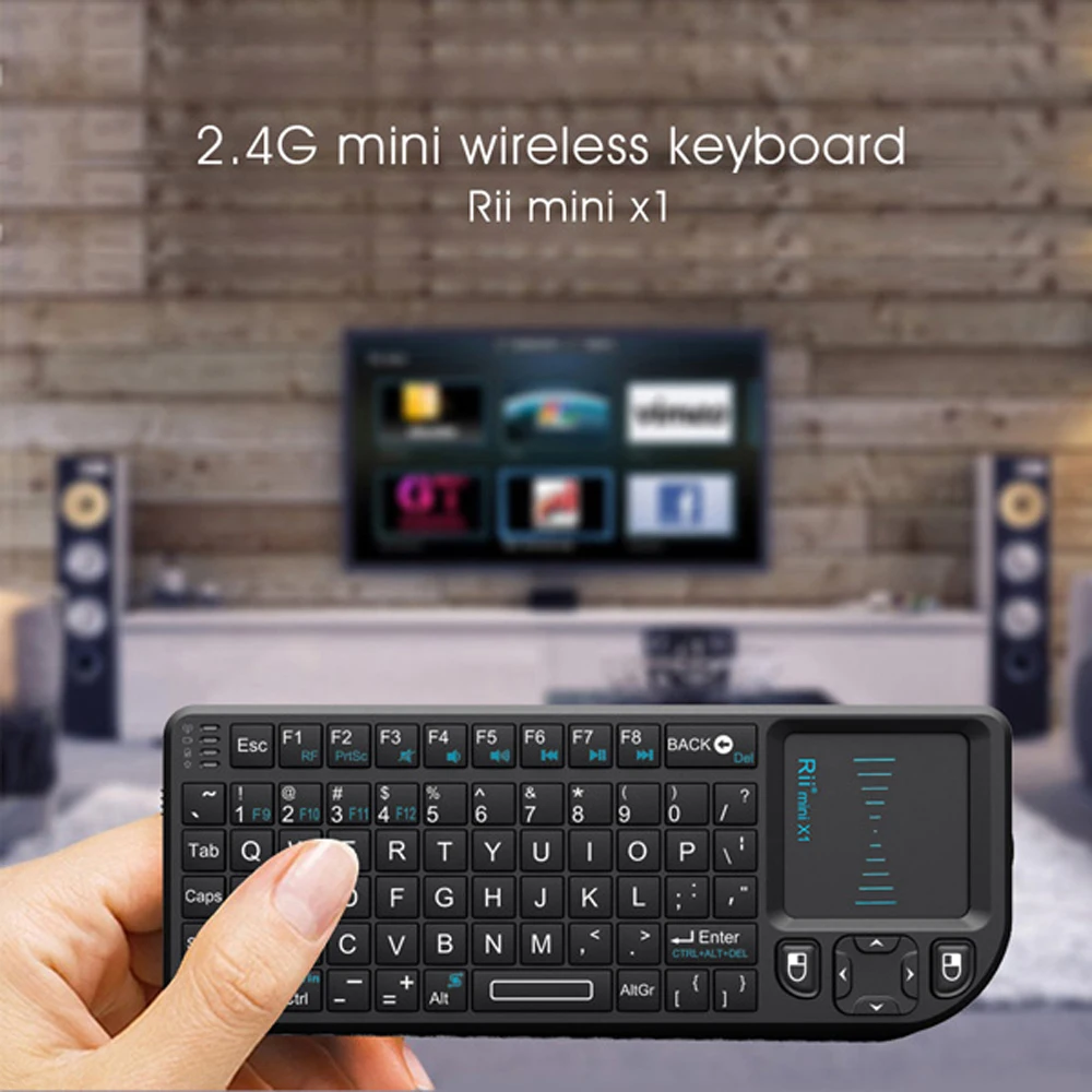 Original Rii X1 2.4GHz Mini Wireless Keyboard English/RU/ES/FR Keyboards with TouchPad for Android TV Box/PC/Laptop