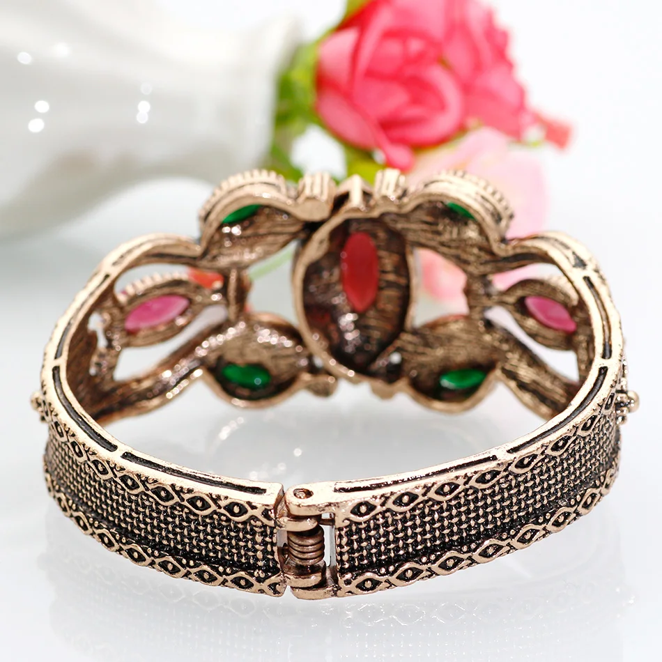 SUNSPICE MS Retro Vintage Turkish Women Charm Bangle Bracelet Antique Gold Color Broadside Cuff BOHO Ethnic Wedding Jewerly Gift