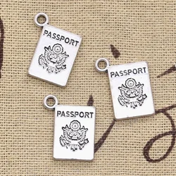 10pcs Charms Book Passport 18x14mm Antique Making Pendant fit,Vintage Tibetan Bronze Silver color,DIY Handmade Jewelry