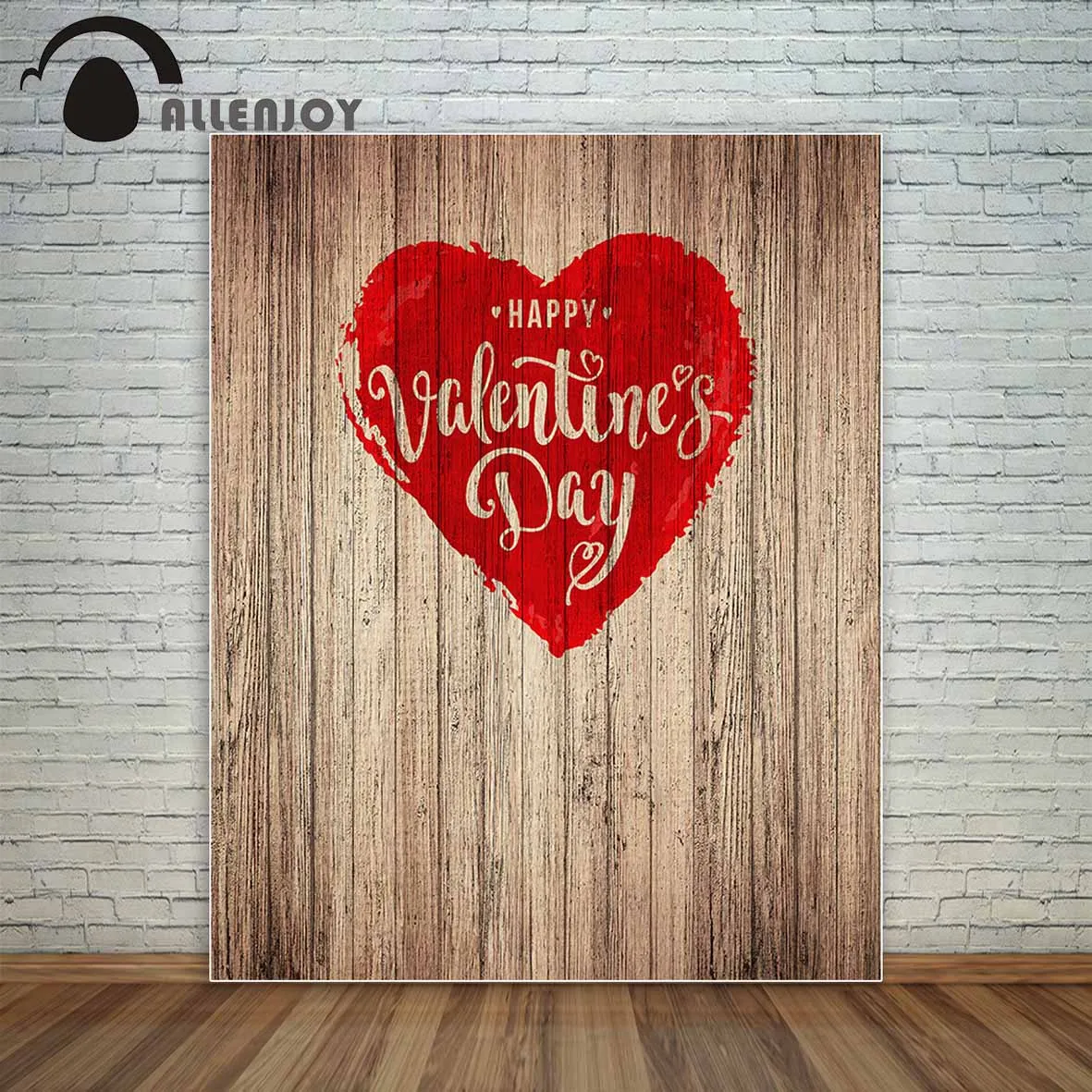 Allenjoy Valentine's day red Heart shaped on old vintage wooden board a photo fund decorations