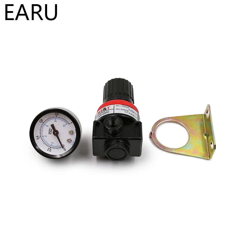 AR2000 G1/4 ''Pneumatic Mini Air บรรเทาความดันควบคุมตัวควบคุมคอมเพรสเซอร์ Treatment Units วาล์วข้อต่อขายส่ง