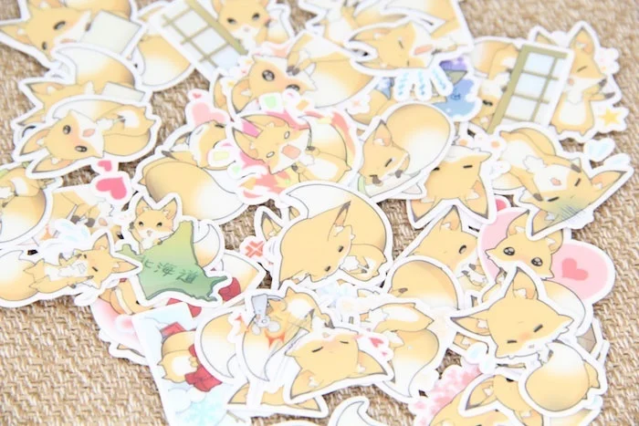 40pcs Self-made Cute Fox Animal Scrapbooking Stickers Decorative Sticker DIY Craft Photo Albums Decals Diary Decor