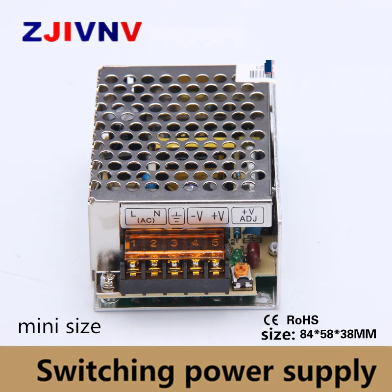 small volume 25w Switching Power Supply AC 100V-220V to DC 5v 12v 15v 24v single output smps 5v 4a  mini size