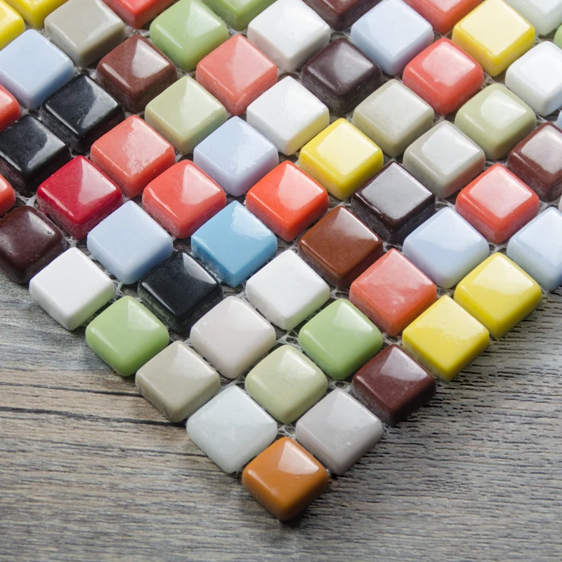 

8 colors available! Rainbow Candy Beige Mini Full body glass tile for Restaurant Showroom bathroom wall tile floor tile