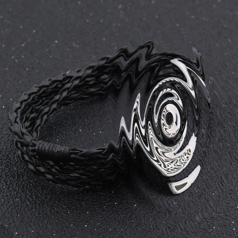 Dropshipping new style Rune Viking ax bracelet with black leather cord and cotton cord