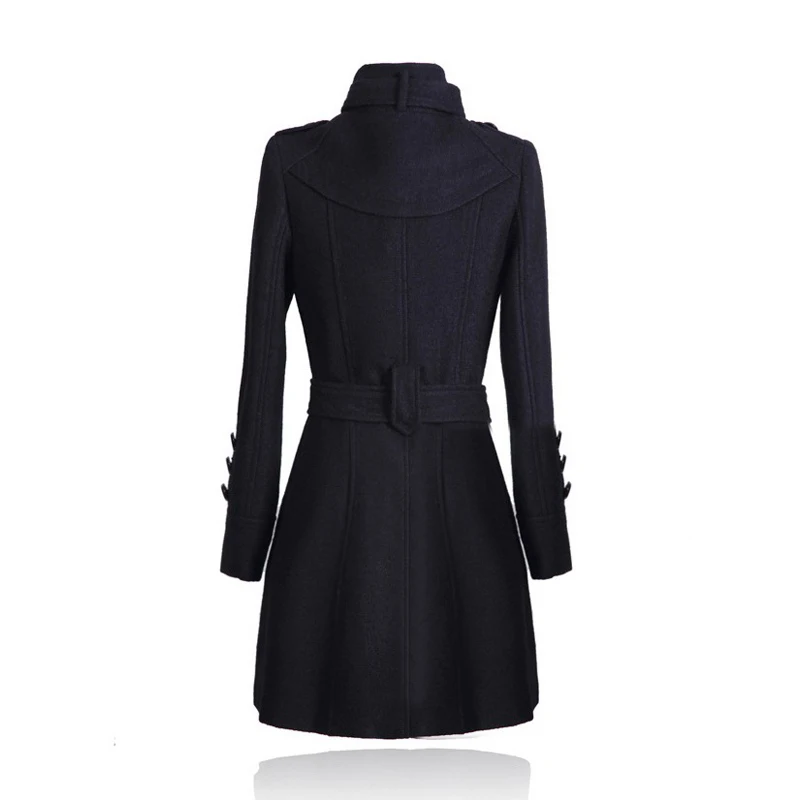 2024 Autumn And Winter Fashion Slim Waist Large Size Woolen Coat Long Woolen Coat Windbreaker Jacket Female Tie W665
