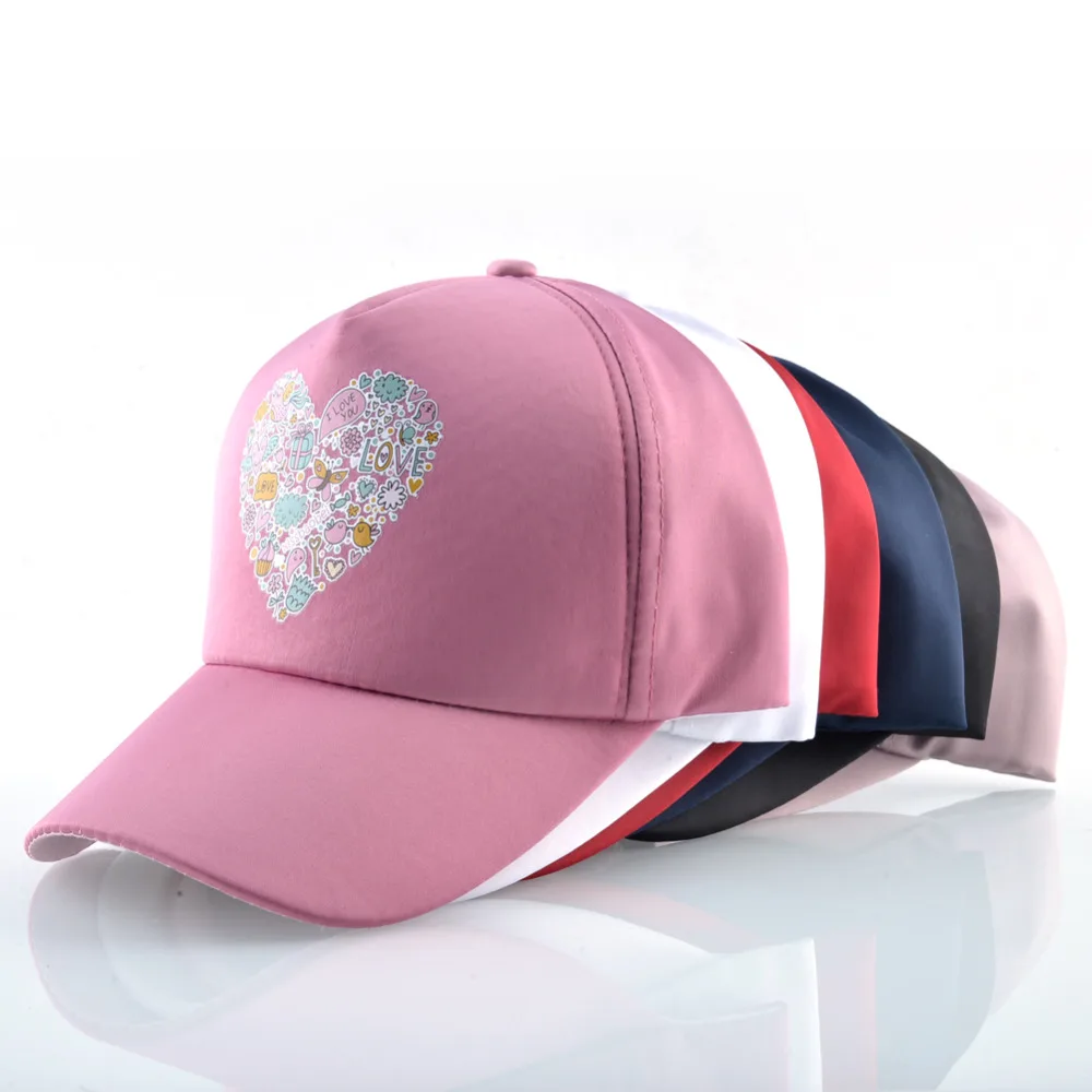 TQMSMY Fashion Style Summer Printing Heart Shape Snapback Hats Women Hip Hop Baseball Caps Hats Women's Casual Cap Hat TMA15