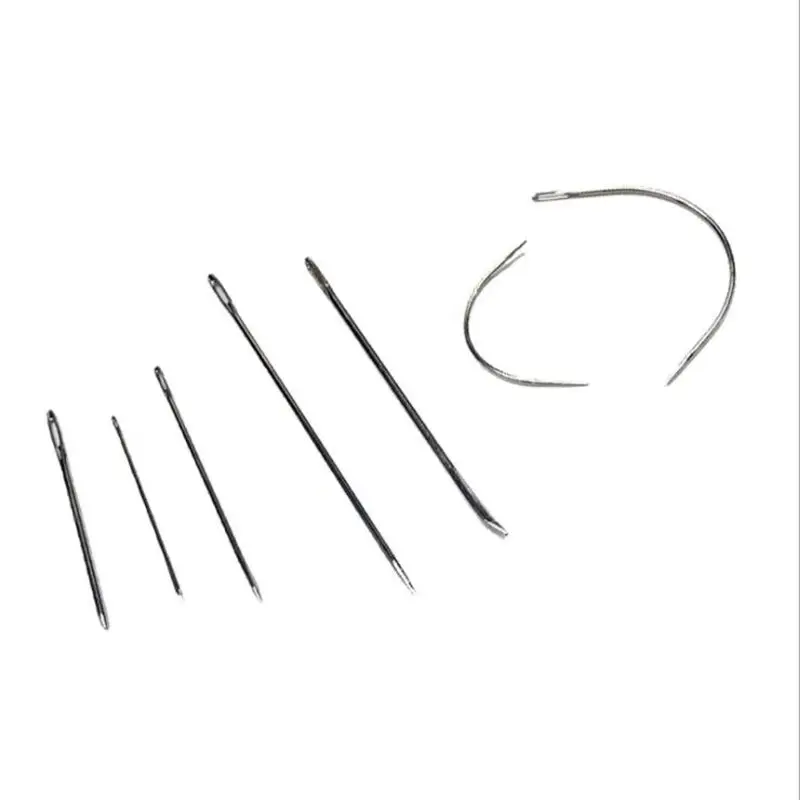 7pcs/pack Handy Needle Sail Needle Curved Straight Needle for Sewing Leather Furs Carpet Heavy Clothes Canvas Sewing Tools DIY