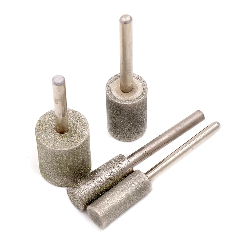 Tête de meulage en diamant, cylindre Dia 6-25mm, dremel, mèches rotatives, tige 6mm grain 600/100 pour Jade/pierre/pierres précieuses, outils de sculpture