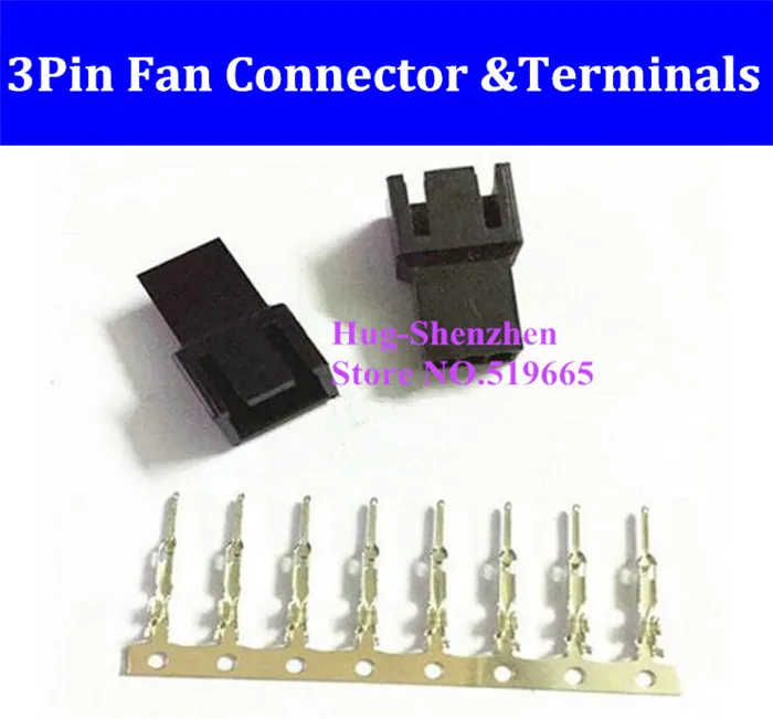 

China Wholesale Black Molex 2510 3 Pin 3Pin Fan female PWM Power shell connector housing +Terminal crimp pins