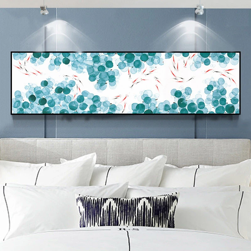 Newest 5D Diamond Painting Full Drill Simple Modern Bedroom Diamond Embroidery Fish Flower Nordic Style Wall Painting Duckweed