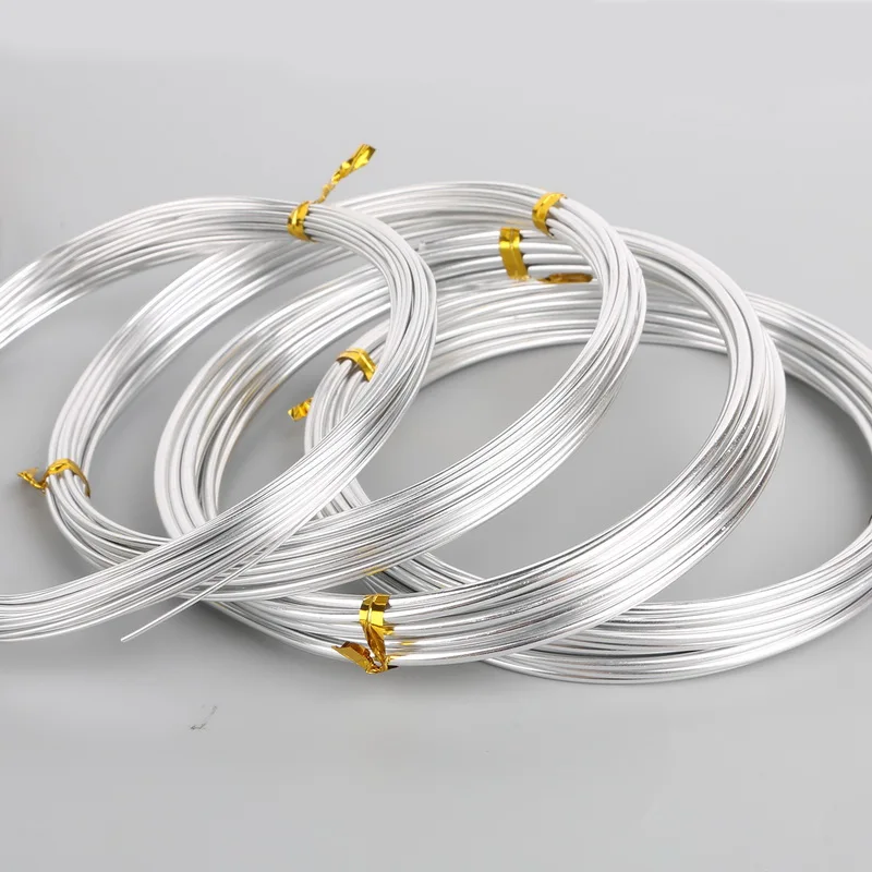 Silver Color 1mm/1.5mm/2.mm/2.5mm Anadized Aluminum Wire soft DIY jewelry craft versatile painted aluminium metal wire