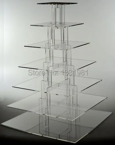 

7 Tier Acrylic Square Tower Cupcake Stand Wedding Birthday Anniversary Party