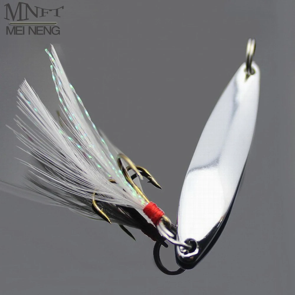 MNFT 2 Fishing Lure Hard Baits Sequins Noise Paillette with Feather Treble Hook Tackle Iron Bait 5/7/10/13/18/21g Road Sub Bait