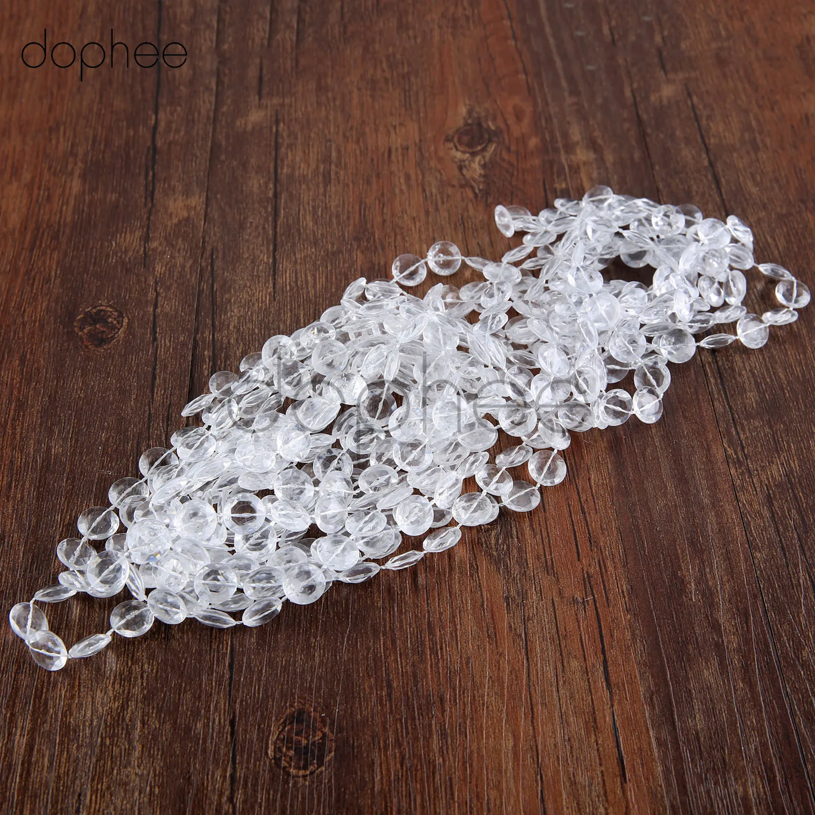 dophee 5M Acrylic Crystal Bead Curtai DIY Iridescent Garland Diamond 11mm Shimmer Wedding decoration