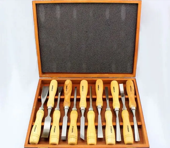 

R'DEER made in hongkong high quality CRV steel 12PCS flower carving chisel set NO.RT-M112 freeshipping wholesale