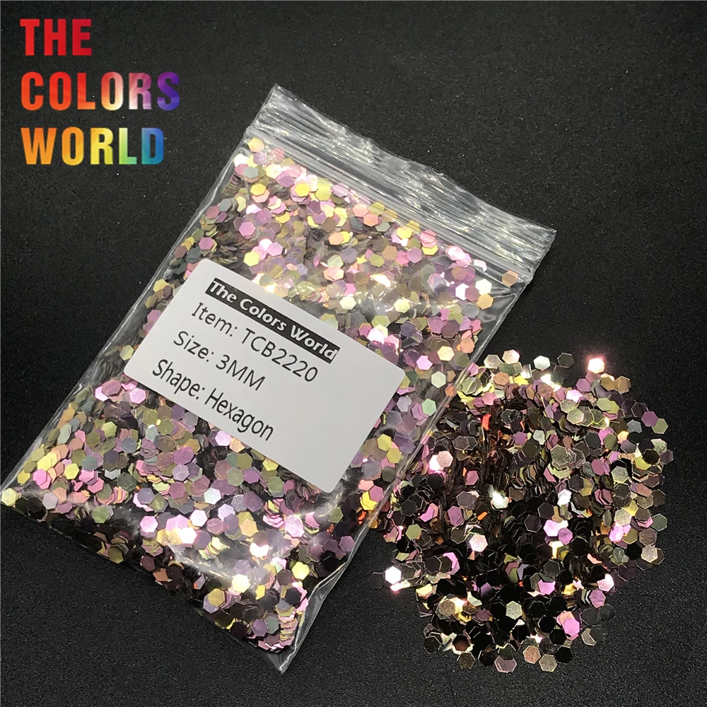 

TCB2220 Hexagon Shape Metallic Luster Colorful Series Nails Glitter Nail Art Decoration Makeup Face Glitter Henna Handwork DIY