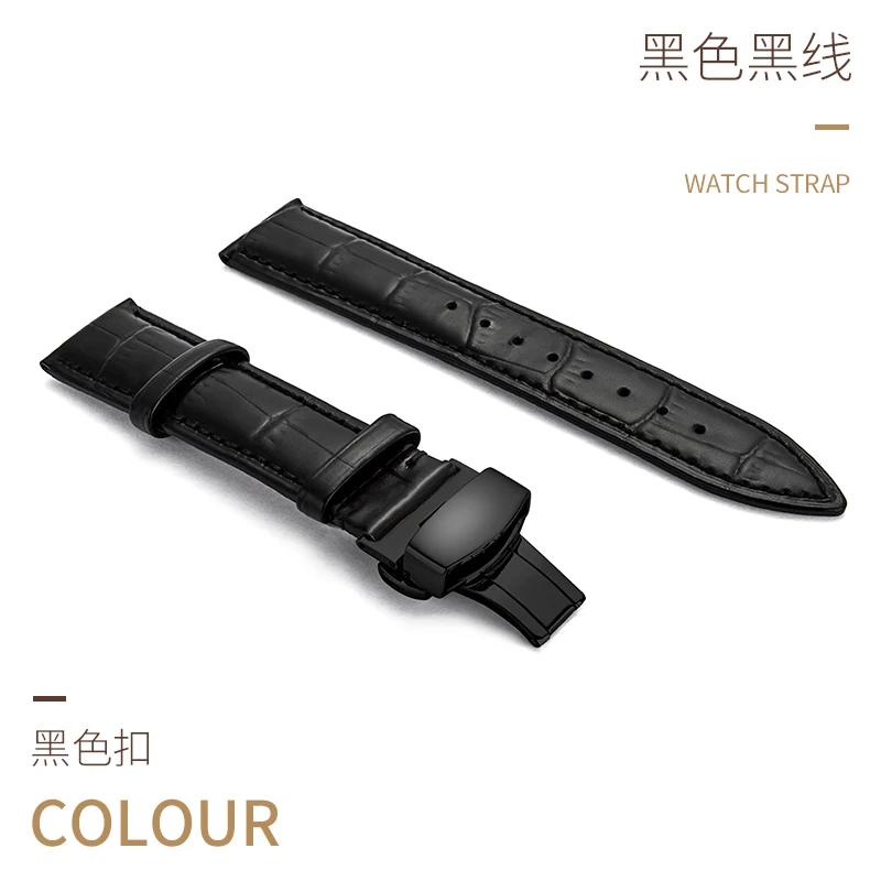 Watchband 18mm 19mm 20mm 21mm 22mm 24mm Soft Calf Genuine Leather Premium Watch Strap Alligator Grain Watch Band Tissot Seiko