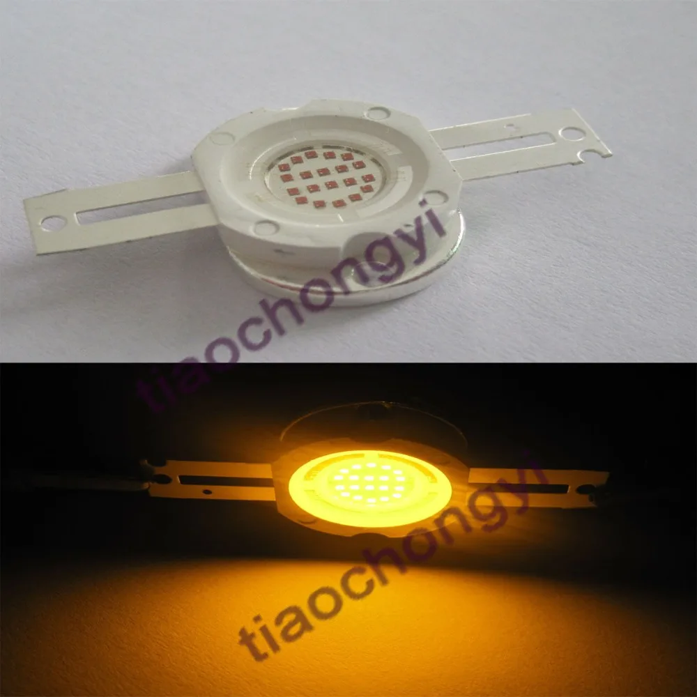 20W High Power LED Chip Yellow 590-595NM LED Lamp DC12v 1.3A 1PCS