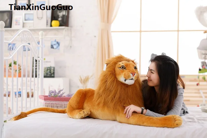 

stuffed toy large 85cm prone lion plush toy soft doll throw pillow birthday gift s048