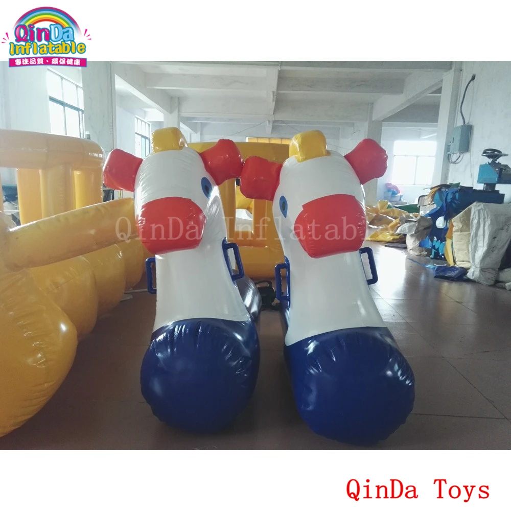 Juguetes de salto de caballo inflable para carreras, 6 piezas de caballo pequeño inflable para niños y adultos