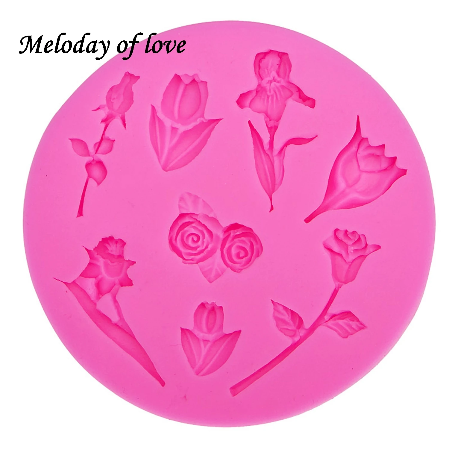 Roses flowers chocolate wedding cake decorating tools silicone mold dessert decorators moulds T0002