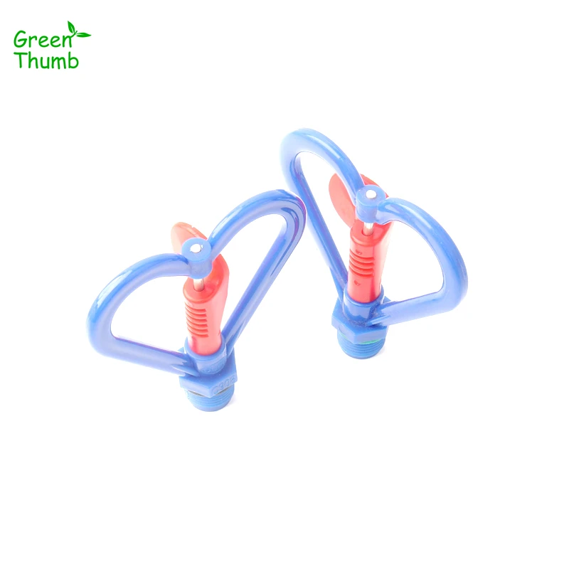 2pcs Green Thumb 1/2 Inch Blue Male Thread Butterfly Sprinkler Public Green Space Rain-Type Plastic Nozzle