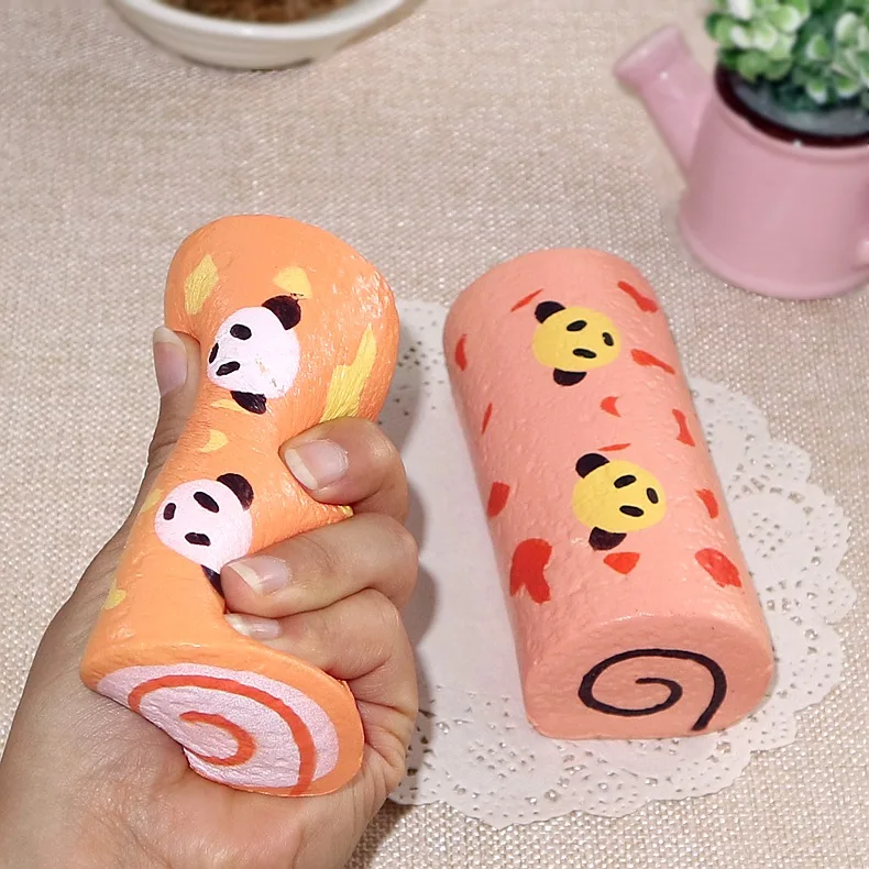 3pcs/set 12cm Cute Squishy Panda Swiss Rolls Cartoon Soft Slow Rising Break Cake Kid  Gift Children Pretend Play Kitchen s