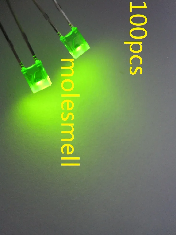 100pcs 2X3X4mm diffused green LED Lamps green lens led lamp light-emitting diode