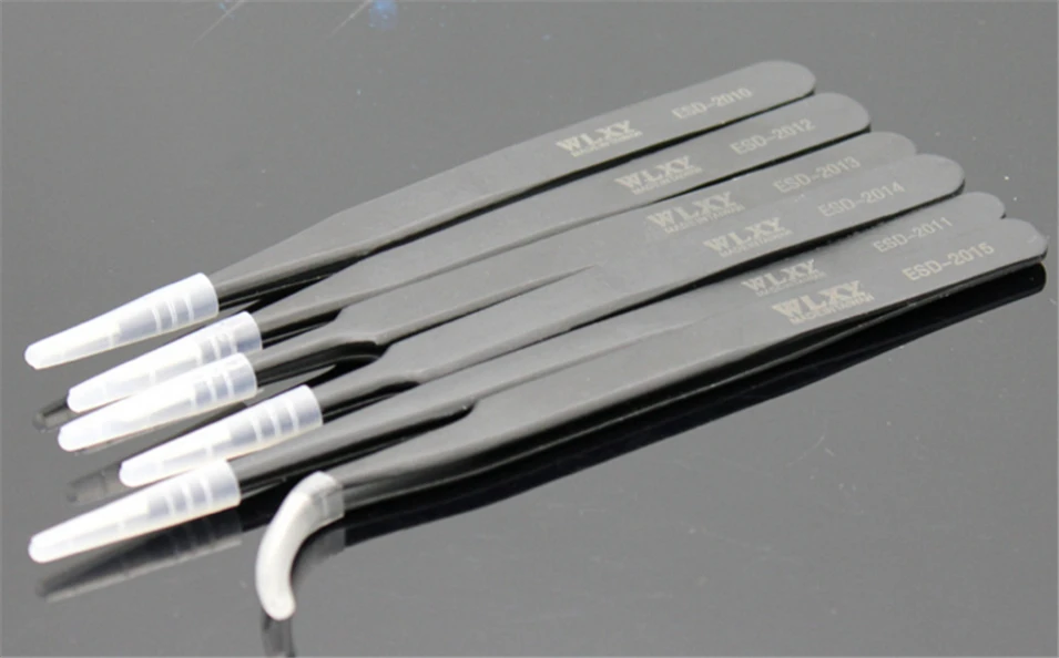 

1pcs BGA Precision ESD Tweezers Set, Super hard steel anti-static tweezers Repair Tool Soldering Station Welding Assist