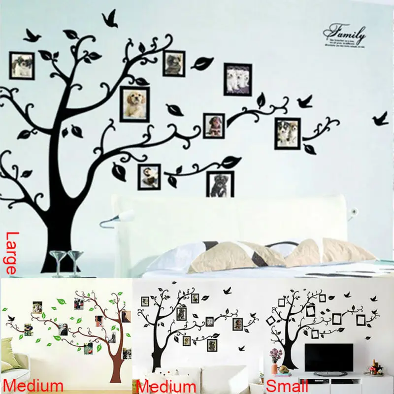 Photo Tree Frame Family Forever Memory Tree Wall Decal Decorative Adesivo De Parede Removable Pvc Wall Sticker Diy 94AB