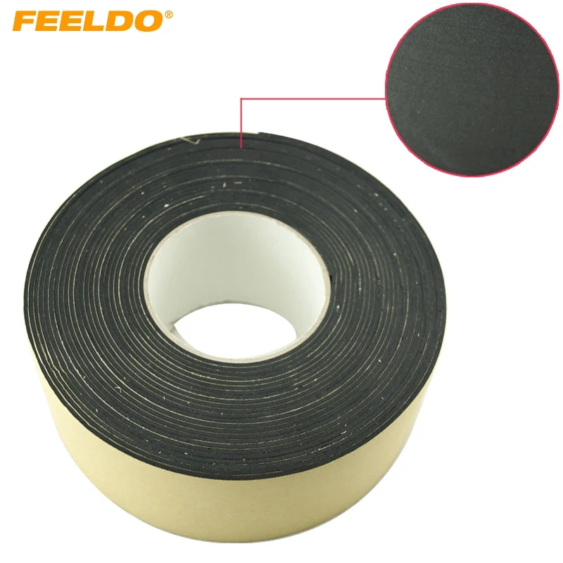 

FEELDO 1PCS Black EVA Single-sided Adhesive Foam Tape Sponge EVA 2mm Thick Sealing Tape Width 70mm Length 10m #HQ2249