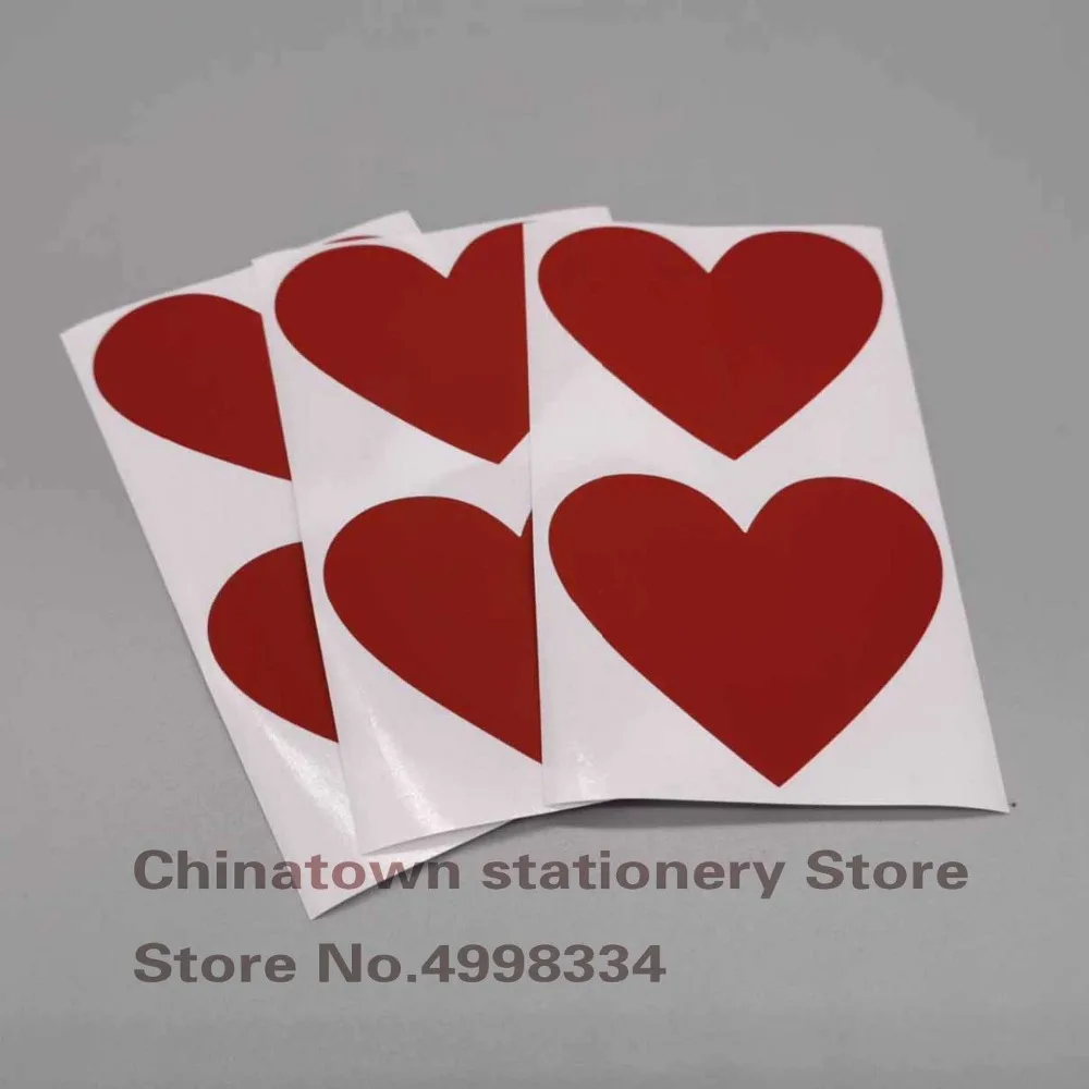 50pcs Scratch Off Stickers 60x70mm Love Heart Shape   Red Color Blank For Secret Code Cover Home Game Wedding Message