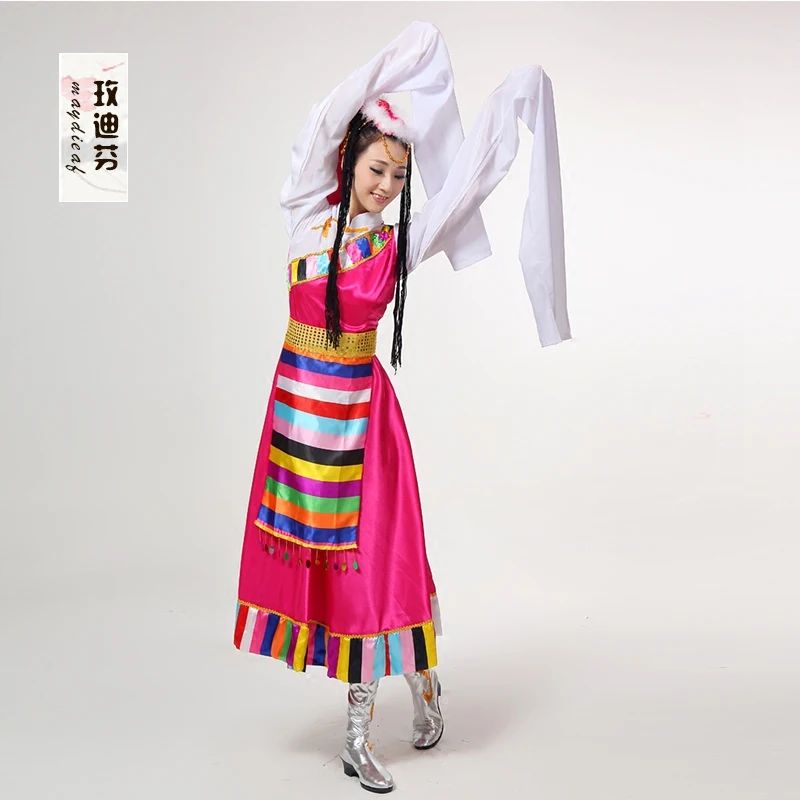 Dance clothes Costume Tibetan gowns dress Women clothing Tibetan Women\'s Dance Costume Clothes Ladies Miao Clothing Hmong