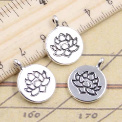 10pcs Charms Yoga Om Lotus Sitting 20x15mm Tibetan Silver Color Pendants Antique Jewelry Making DIY Handmade Craft Pendant