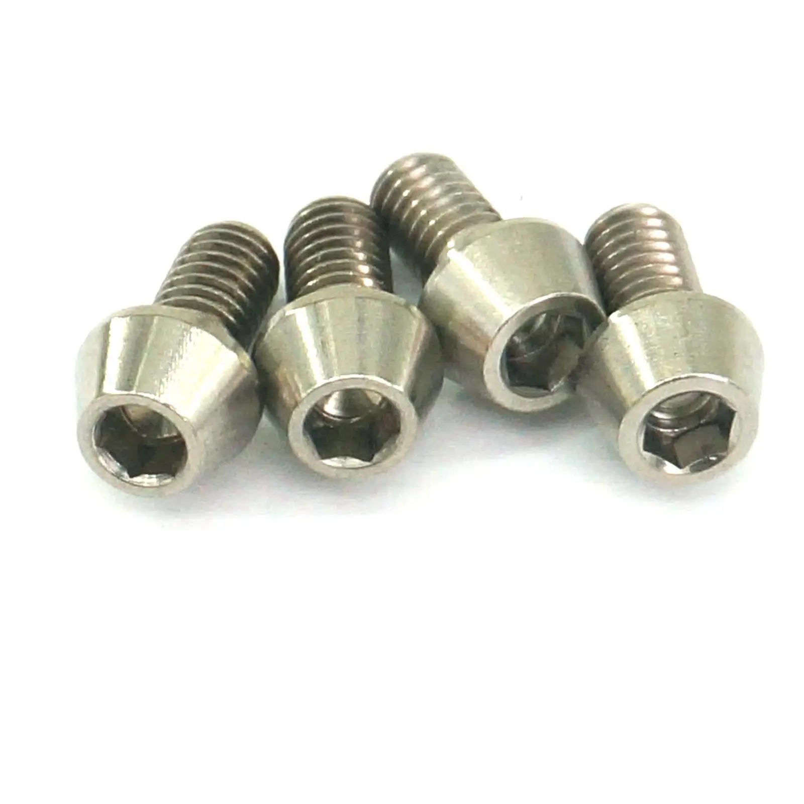 4 PCS M4x8mm Ti GR5 Titanium Cone head Bolts For Bike Rear Derailleur