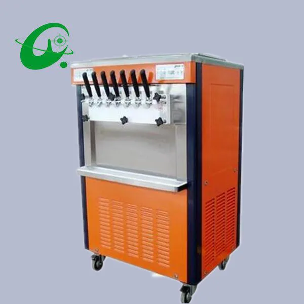 48~52L/H Commercial Soft Ice Cream Making Maker 7 Colors Rainbow Vertical Desktop soft ice cream machine