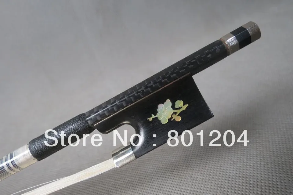 Wholesale 1Pcs Strong plaid Carbon fiber violin bow 4/4,Copper mounted