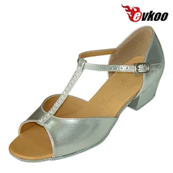 Evkoodance Ballroom Dancing Shoes China 3cm Low Heel Girls Latin Dance Shoes Pu With Diamond Material Hot Sale Evkoo-354