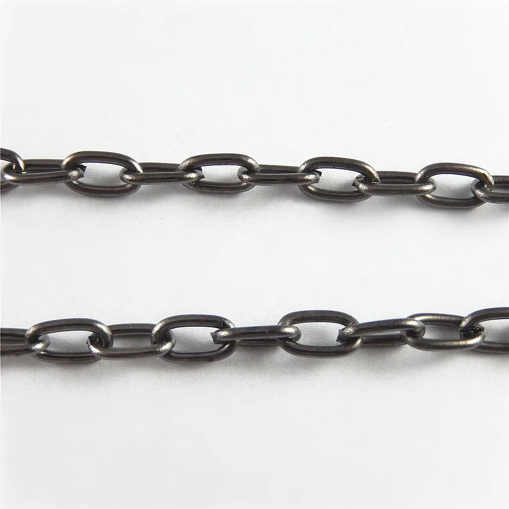 On Sale 1m A Lot Iron Material Gun Black Color Chain Fit Jewelry Making Vintage Style Bracelets Necklace Accessory