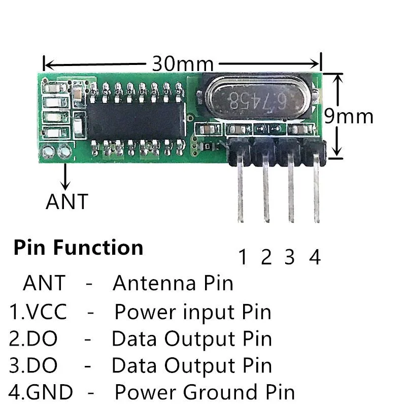 QIACHIP 433 Mhz Superheterodyne RF Receiver and Transmitter Module For Arduino Uno Wireless Module Diy Kit 433Mhz Remote Control